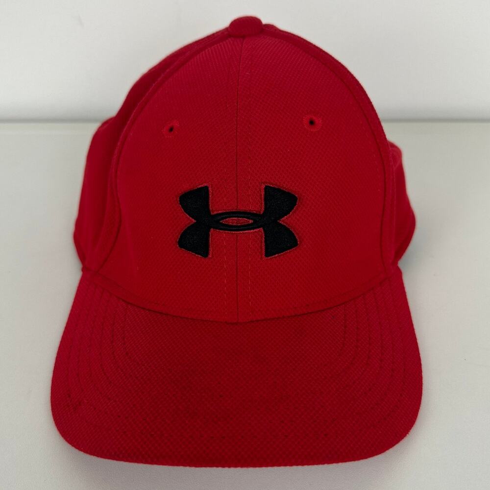 Under Armour Youth Classic Fit Embroidered Logo Red/Black Baseball Hat Cap S/M
